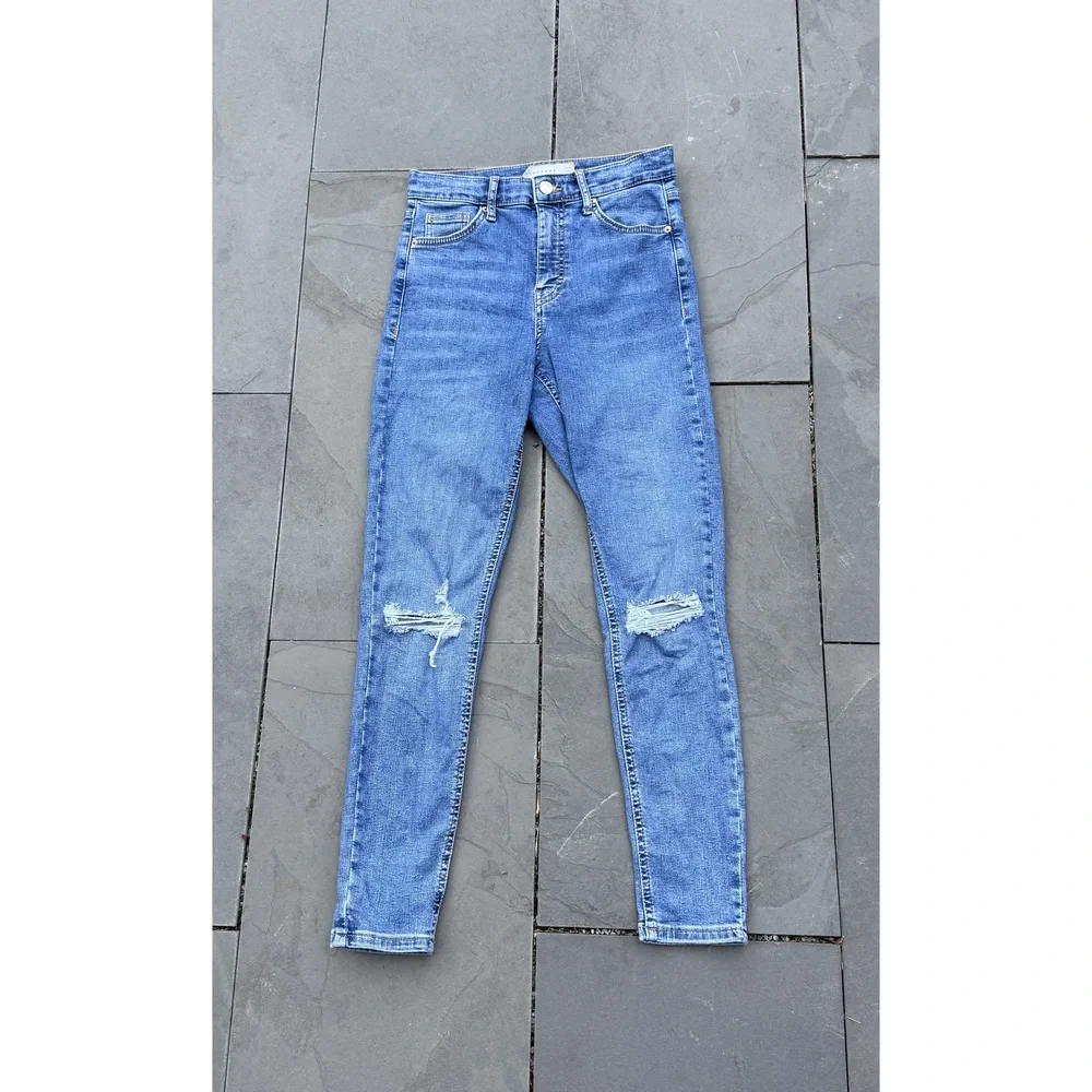 Top Shop Jamie Jeans 26X30 Distressed‎ medium wash